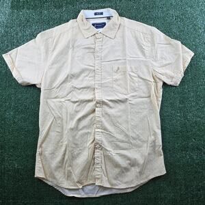 Regatta sport slim fit yellow polka dot short sleeve button up